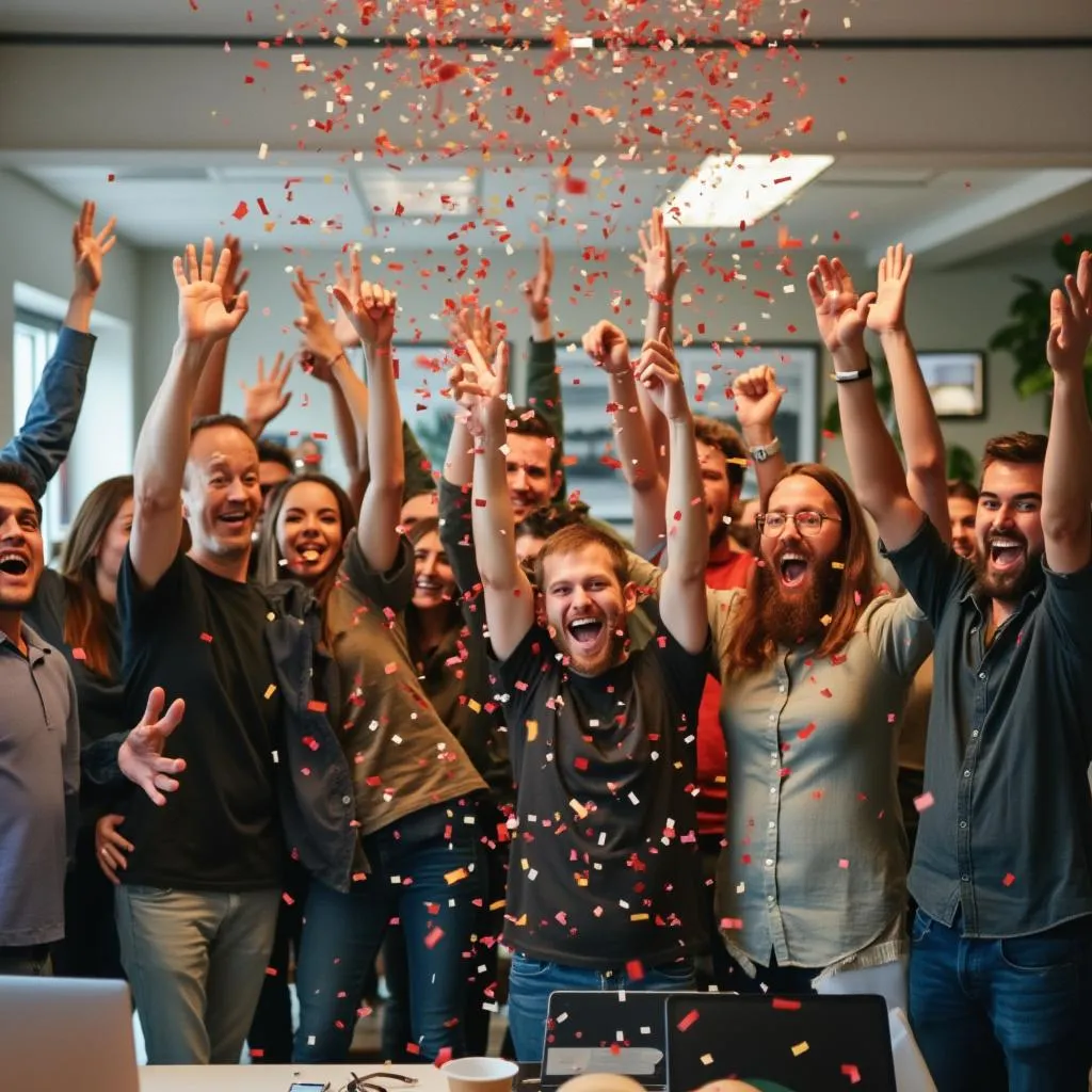 Chicken Road team celebrating a successful app launch